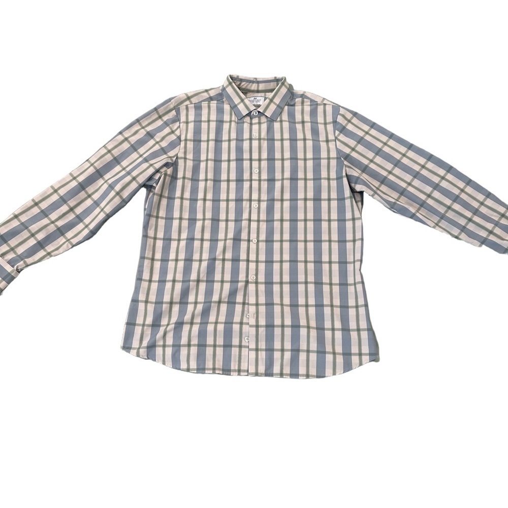 Mizzen and Main Blue White Button Down Casual XXL